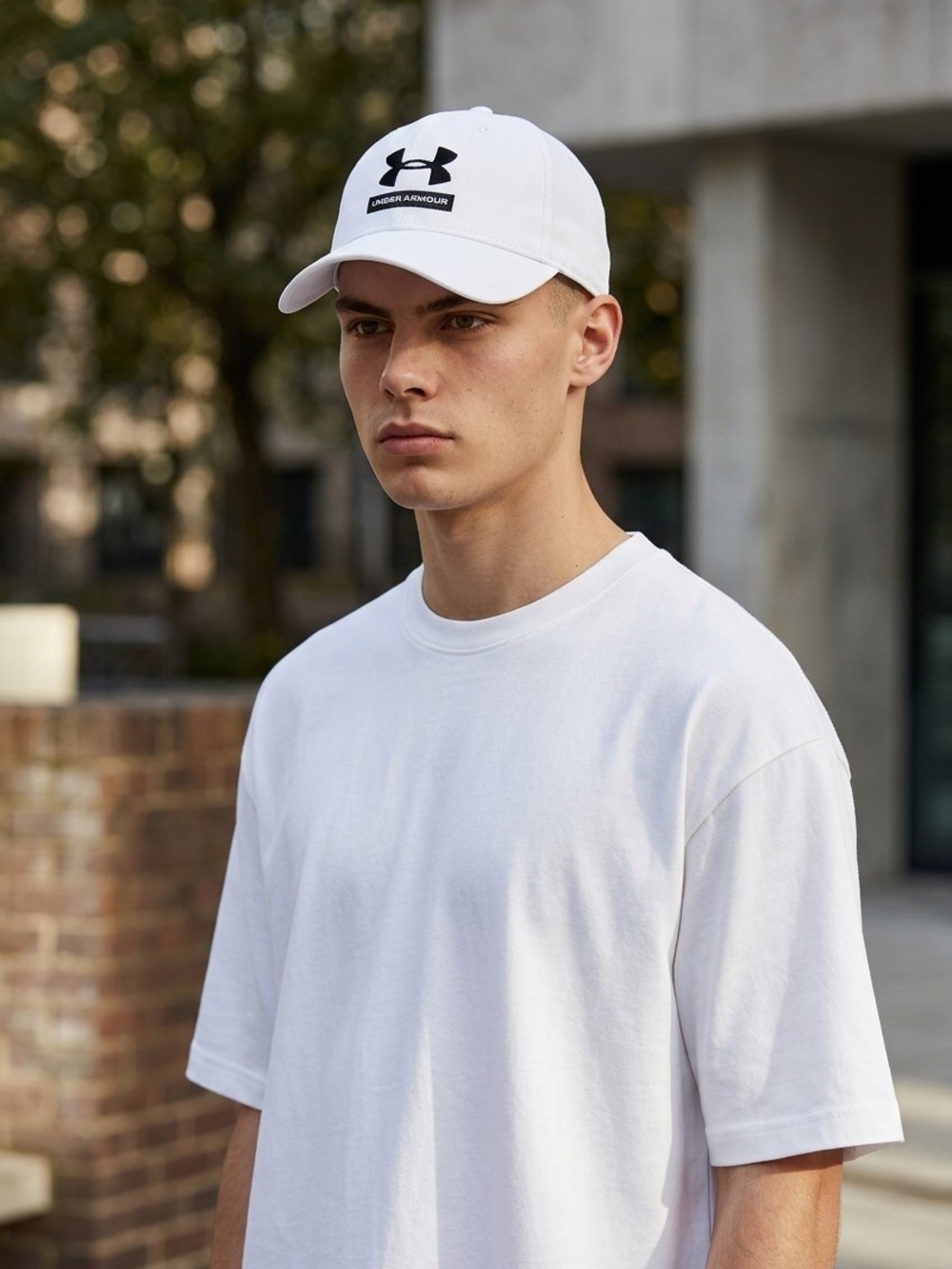 Under Armour White Baseball Cap with Black Logo